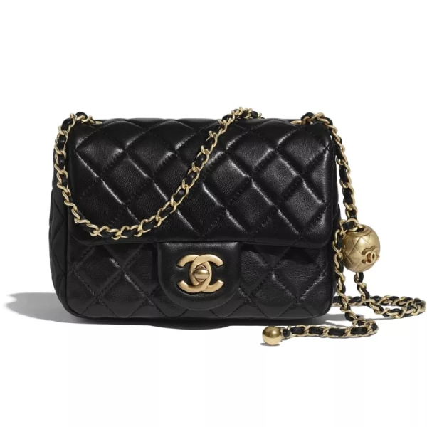 Chanel Black Sheepskin Metal Ball FLAP BAG Flap Bag - Image 2